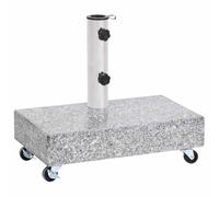 vidaXL Socle de Parasol Base de Parasol Support de Parasol Pied de Parasol Porte-Parasol Jardin Extérieur Gris Clair 45x25x8,3 cm Granite