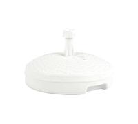 Base De Parasol 20 L, Remplie D'eau Et De Sable, En Plastique Blanc, Motif Rotin, Extérieur