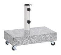 Socle de parasol - vidaXL - Granite - 45x25x8,3 cm - Acier inoxydable - Gris clair