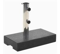Socle de parasol - vidaXL - Rectangulaire - Granit 25 kg - Noir - Acier inoxydable Noir G