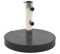 vidaXL Socle de parasol Granite – 28,5 kg – Rond Ø45 cm – Tube acier inoxydable – Noir