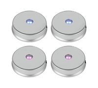 Socle de présentation à LED colorée, présentoir pour cristaux, figurines d'art, marchandises, sept couleurs changeantes, support d'affichage alimenté par 3 piles AAA (blanc, 4 pièces)