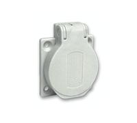 Socle de prise NF 50x50mm - 2P+T 10-16 A - IP54 - connex. arr. - gris - PRATIKA