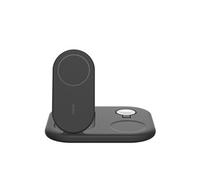 Socle de recharge 3-en-1 aimanté (Qi2) et pliable, 15W, noir