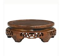 Socle en Bois d'aile de Poulet Chinois, Vase Rond, Statue de Bouddha, présentoir en Pierre, piédestal de Collection Antique pour la Maison et Le Bureau (Taille : 17,5 cm/6,89 po) (15 cm/5,9 po)