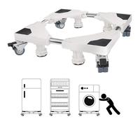 Socle Lave Linge, 45cm-68cm Base de Machine à Laver Réglable Support Charge 300 kg Réduction du Bruit Effet Avec pour Réfrigér[9]