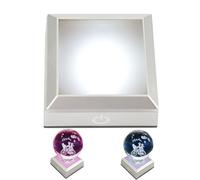 Socle LED, base d'affichage LED rectangulaire, 6 couleurs changeantes, USB ou support en cristal coloré, fonctionne avec des piles, convient pour le cristal et le verre.