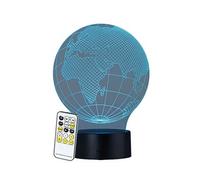 Lunartec : Socle lumineux décoratif à LED LS-7.3D - Motif Globe