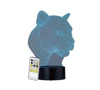 Lunartec : Socle lumineux décoratif à LED LS-7.3D - Motif Léopard Blanc
