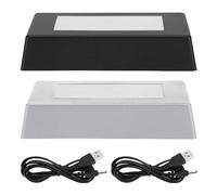 Socle Lumineux LED, 2 Pack Base Lumineuse Pour Cristal, Support D'affichage éclairé Avec Interrupteur Tactile Pour L'art En Verre