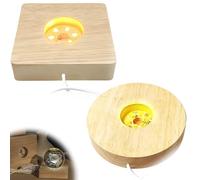 Socle Lumineux LED en Bois - Base d'Affichage DIY avec USB pour Bloc de Verre, Cristal, Acrylique et Bijoux en Résine - Lot de 2