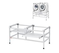 Socle Machine à Laver 1230x635 cm-VEVOR-Charge 267 kg, Base Piédestal de Laveuse 4 Pieds Réglables-Acier Carbone