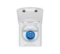 Socle mâle 230V- raccord mâle CEE17 16A - boitier blanc 249