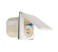 Socle mâle encastrable CEE17 16A - raccord mâle - boitier blanc