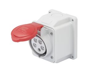 SOCLE MURAL FEMELLE IEC DE PR.10°PR.SAI.3P+T 32A 400V 6H