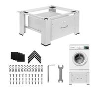 Maclean Support pour lave-linge séchant MC-117 W avec tiroir intégré à haute stabilité jusqu'à 150 kg 63 × 54 cm blanc ergonomique