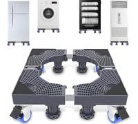 Socle pour lave-linge, Socle pour lave-linge avec 4 pieds, Socle pour lave-linge avec réfrigérateur, Sèche-linge, Socle réglable gris (8 Füßen+4 Räder,grey)