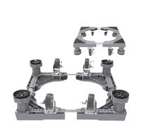 Socle pour lave-linge Support mobile for machine à laver, roue ondulée, tambour, levage universel, multifonctionnel, amortisseur(Grey 4 legs- 4 wheels)