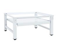 Socle pour machine à laver avec étagère coulissante Blanc