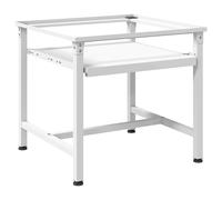 vidaXL Socle pour machine à laver avec étagère coulissante Blanc