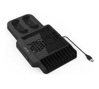 Socle pour manette de Xbox 3 en 1 avec ventilateur de refroidissement, station de charge double pour manette et rangement pour les jeux