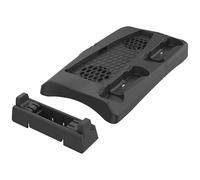 Socle pour Playstation 5 PS5 avec ventilateur de refroidissement, station de charge double pour manettes, emplacement pour les boites de jeux et repose casque