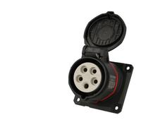 Socle prise triphasé femelle CEE, 5 x 16A, incliné Walther Neo