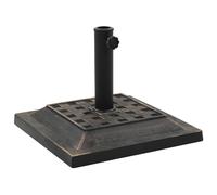 vidaXL Socle carré de parasol Polyrésine 12 kg Bronze