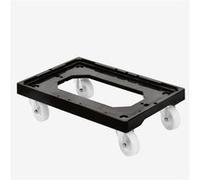 Socle rouleur 4 roues pivotantes chape acier noir Gilac 6