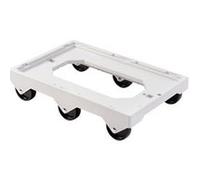 Socle rouleur 6 roues pivotantes - axe inox Gris