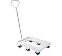 Socle rouleur 6 roues silence - axe inox Gris