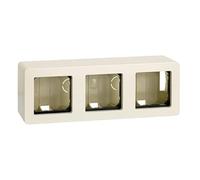 Socle - socle 3 positions blanc ivoire, parfait pour les systèmes électriques, avec un design moderne et facile à installer, idéal pour n'importe quel environnement