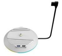 AKUMA Cyber A03 Support Vertical pour PlayStation 5 Slim Disc et PlayStation 5 Slim Digital avec lumière RVB et 2 Ports USB pour Charger Les manettes - Blanc