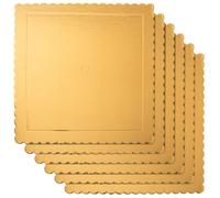 Socles à gâteau VILDE - Double face dorée - 34x34 cm - Lot de 6 pièces