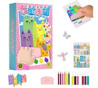 SOCLING 20pcs Creative Rainbow Scratch Art Postcard Set for Kids,Squeegee Art Paint Kit for Kids,Rainbow Dot Painting Art Kits for Kids,DIY Rainbow Scratch Art for Kids.