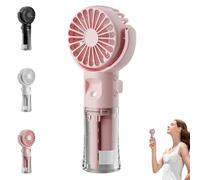 SOCLING Brumisateur Ventilateur Portable,ventilateur Portable Brumisateur,Mini Rechargeable Mist Spray Fan,Adjustable Speed Personal Cooler for Camping, Indoor Desk, Backpack, Outdoor Event-B