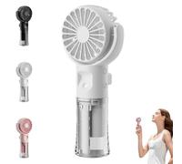 SOCLING Brumisateur Ventilateur Portable,ventilateur Portable Brumisateur,Mini Rechargeable Mist Spray Fan,Adjustable Speed Personal Cooler for Camping, Indoor Desk, Backpack, Outdoor Event-A