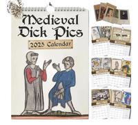 SOCLING Medieval Dick Pics 2025 Calendar,Medieval Dick Pics,Medieval Dick Pics Calendar,Funny Rude Calendars 2025,Medieval Dick Pic Calendar,12 Monthly Wall Calendar 2025,Wall Art Calendar Gifts
