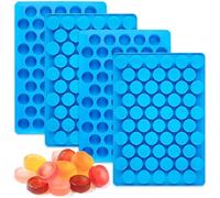 Socluer Lot de 4 moules à bonbons en silicone avec 55 cavités, moule à bonbons pour oursons en gélatine, chocolat, gelée, glaçons