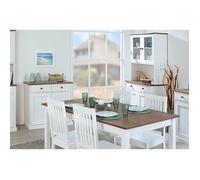 SOCOA - Ensemble Table 160cm + Buffet + Vaisselier 4 Portes -