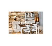 SOCOA - Ensemble Table 160cm + Buffet + Vaisselier 5 Portes -