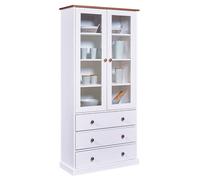 Vitrine 2 Portes 3 Tiroirs en MDF Laqué Blanc - SOCOA - ALTOBUY Blanc G