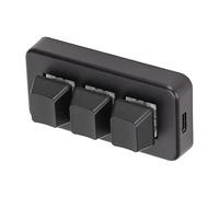 Socobeta 1 Clavier à 3 Touches, Clavier Macro Programmable rétroéclairé RVB avec Interface USB et Plug and Play, Mini Mécanique à 3 Touches pour Ordinateur (Noire)