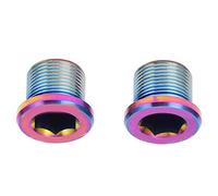 Socobeta 2pcs M15 12mm VTT Spline Pédalier Pédalier Vis Boulon en Alliage De Titane(Coloré)