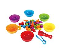 Socobeta 36 Jouets de Comptage pour Enfants, Jeu D'association éducatif avec 6 Bols, 2 Clips et Boîte de Rangement pour L'apprentissage Préscolaire des Garçons et des Filles (Cognition Animale)