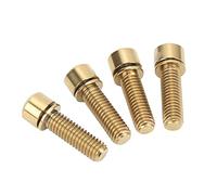 Socobeta 4 Pièces M6 20mm VTT étrier de Frein à Disque Entretoise Vis Couleur Titane Frein à Disque étrier de Frein Entretoise Vis Tige(Or) équitation