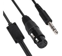 Socobeta Adaptateur de Câble de Casque Stable de Haute qualité pour XLR vers Double Prise GA, évite au Pilote D'avoir Besoin de Deux Casques, ABS Noir + Métal