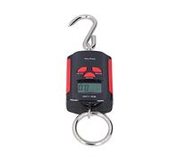 Socobeta Balances électroniques à Crochet, Crochets de Pesée pour Suspendre des Charges Lourdes, Steelyard pour Fournitures Industrielles, Bagages (Rouge et Noir)