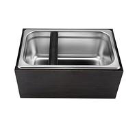 Socobeta Boîte à café en Bois, Conteneur Robuste en Acier Inoxydable pour Marc de café