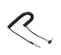 Socobeta Câble Audio 3.5mm mâle à mâle câble Aux à Ressort en Forme de L et en Forme de I Cordon rétractable pour écouteurs Audio de Voiture